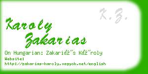 karoly zakarias business card